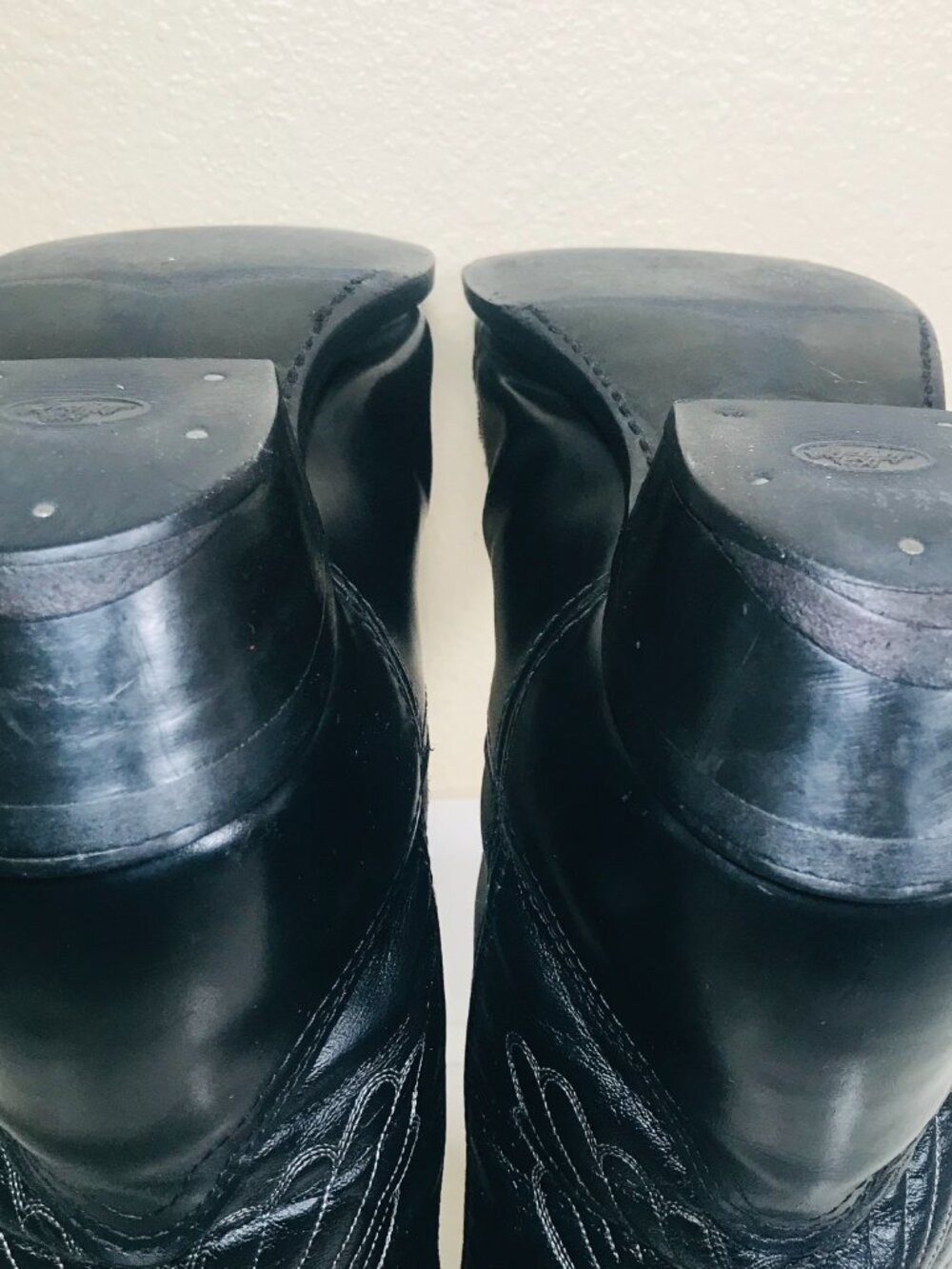 Laredo 6840 Men’s Gainesville Western Cowboy Boots Sz 10 EW Black Leather Eagle - Picture 7 of 16